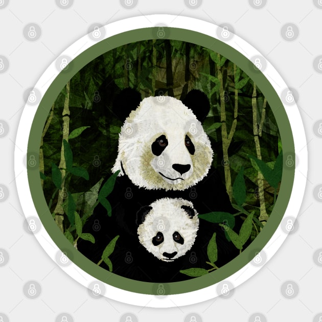 pandas Sticker by KatherineBlowerDesigns